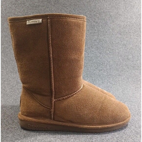 Bearpaw Emma Short Boots Womens 8 Suede Upper Sheepskin Wool Lined Pull On - Picture 7 of 15
